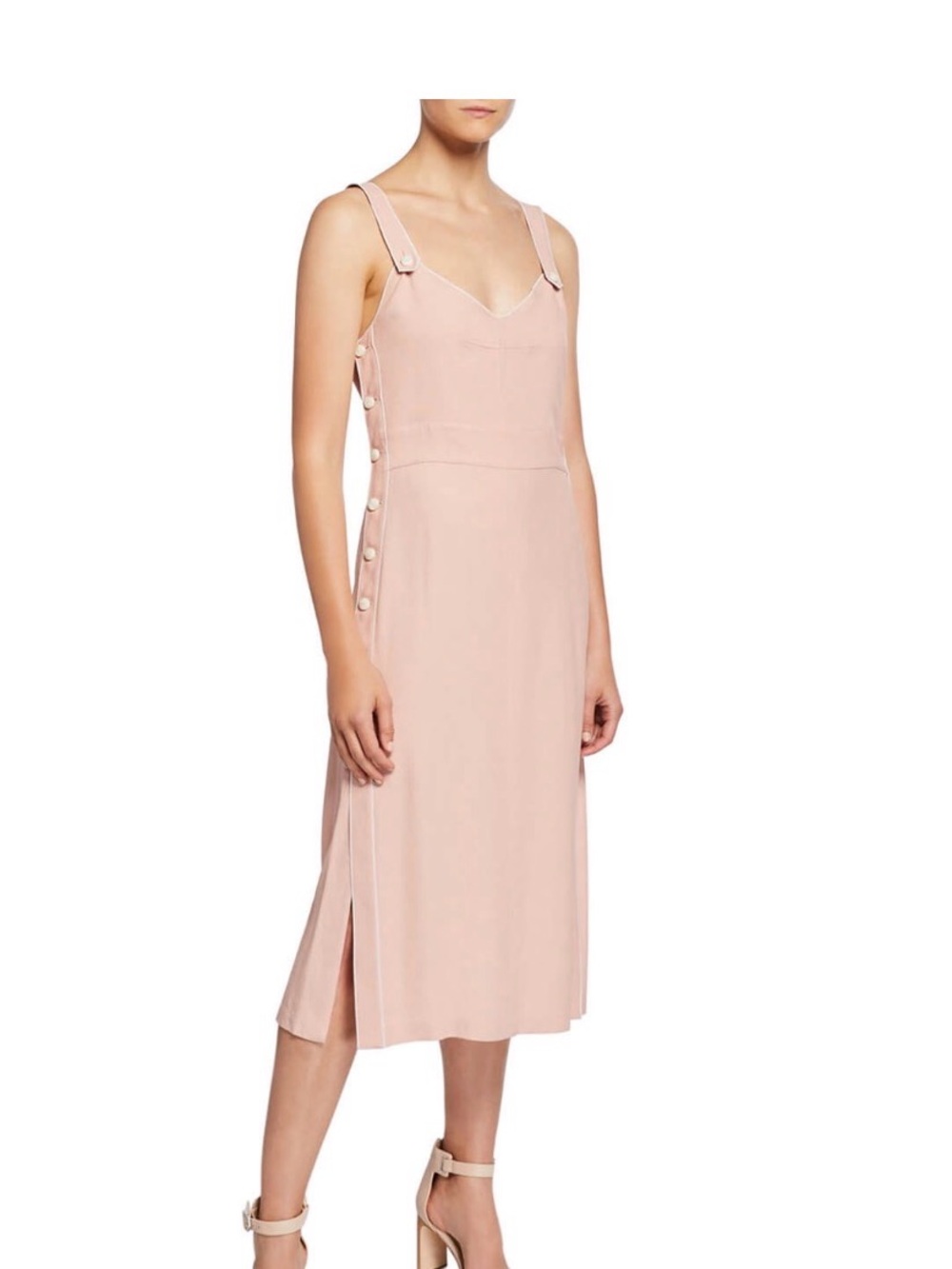 rag & bone Blush Pink Button-Side Midi Dress
